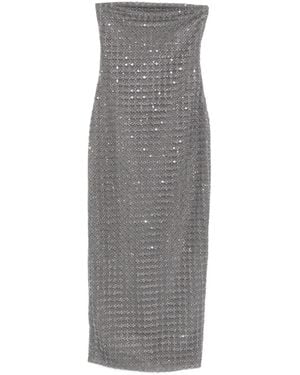 ROTATE BIRGER CHRISTENSEN Robe Longue À Ornements De Perles - Gris