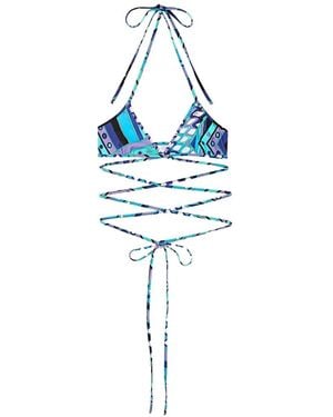 PUCCI Haut De Bikini Triangle À Imprimé Vivara - Blue
