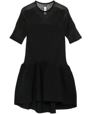 CFCL Pottery Lucent Ribbed Peplum Top - Black