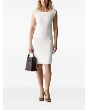 Guess Midikleid Mit Knopfdetail - Weiß