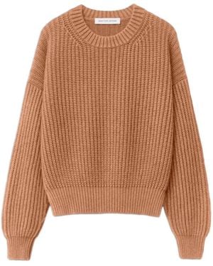 Iris Von Arnim Balloon-Sleeve Knitted Sweater - Brown