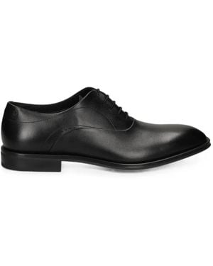 BOSS Chaussures Oxford En Cuir À Détails De Perforations - Black