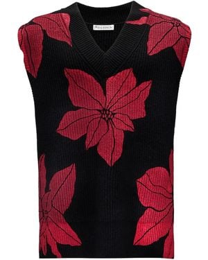 JW Anderson Floral-Print Sleeveless Jumper - Red