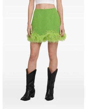 Vivetta Feather-Trimmed Mini Skirt - Green