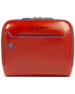 Piquadro Leather Crossbody Bag - Red