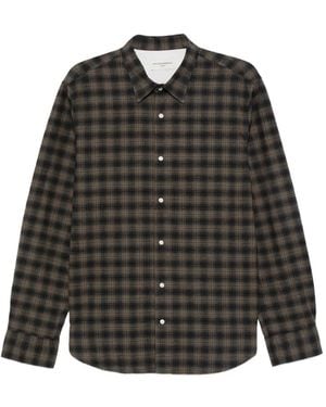Officine Generale Check-Print Shirt - Black