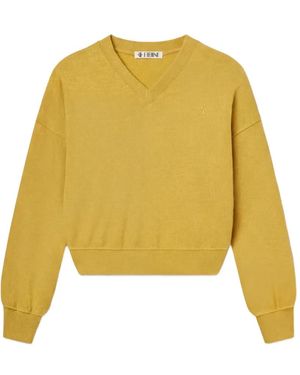 ÉTERNE V-Neck Long-Sleeve Sweater - Yellow