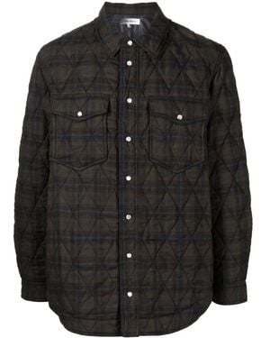 Isabel Marant Check-Print Two-Pocket Shirt Jacket - Black