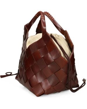 Dragon Diffusion Botteghe Woven Leather Bucket Bag - Brown