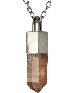 Parts Of 4 Collier En Sterling Serti De Quartz - Blanc