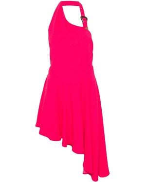 Versace Jeans Couture Logo-Engraved-Buckle Crepe Dress - Pink