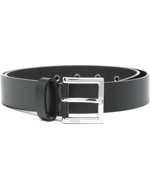HUGO Logo-Engraved Belt - Grey