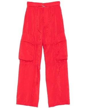 Frankie Shop Belted Cargo Trousers - Red