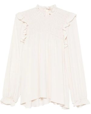 forte_forte Ruffled Smocked Blouse - White
