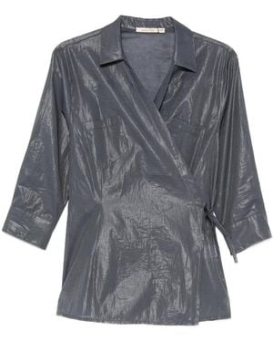 Paloma Wool Wrap-Style Chest-Pocket Blouse - Gray