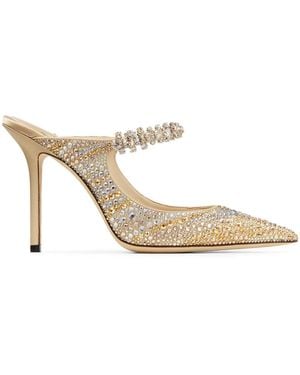 Jimmy Choo 100 Mm Bing Muiltjes - Metallic