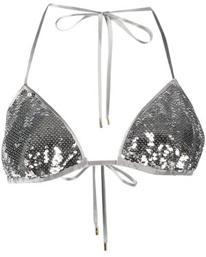 Tom Ford Sequin-Embellished Bralette Top - Metallic
