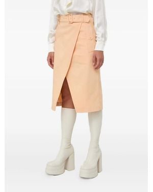 Patrizia Pepe Belted Wrap Midi Skirt - White