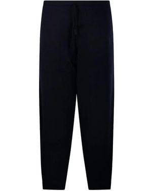 Emporio Armani Virgin-Wool Jogger Trousers Travel Essential - Blue