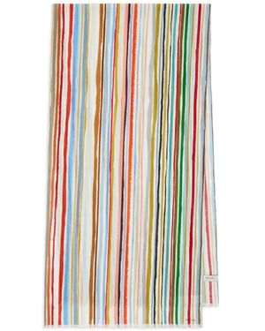 Paul Smith Signature Stripe Linen Scarf - White
