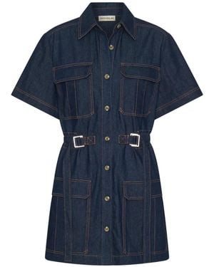 Nicholas Abito Corto Con Cintura E Bottoni - Blu