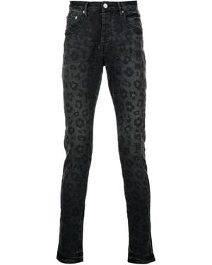 Purple Brand Monogram Leopard Print Jeans - Blue