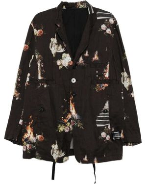 Undercover Printed Blazer - Black