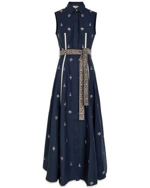 Emporio Sirenuse Miralda Belted Dress - Blue