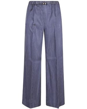 True Royal Pinstripe-Pattern Drawstring Pants - Blue