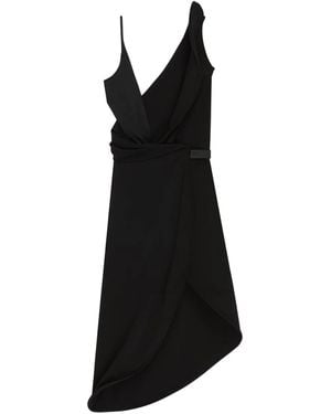 Courreges アシンメトリークレープドレス - ブラック