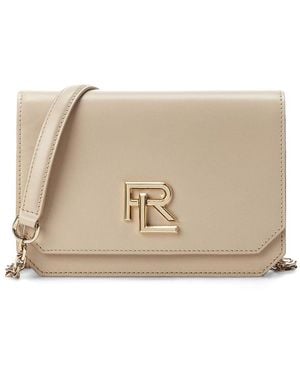 Ralph Lauren Mini Logo-Plaque Leather Crossbody Bag - Natural