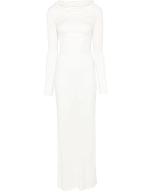 AYA MUSE Fine-Knit Maxi Dress - White