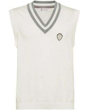 Brunello Cucinelli Klassisches Trägershirt - Weiß