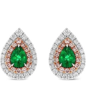 HYT Jewelry Hängeohrringe Mit Diamanten Und Smaragden - Grün