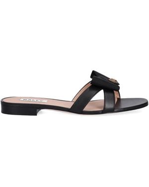 Bally Pantoletten mit Schleife - Schwarz