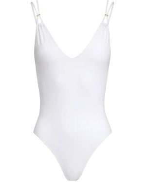 Elisabetta Franchi Maillot De Bain À Bretelles Croisées Et Échancrure V - White