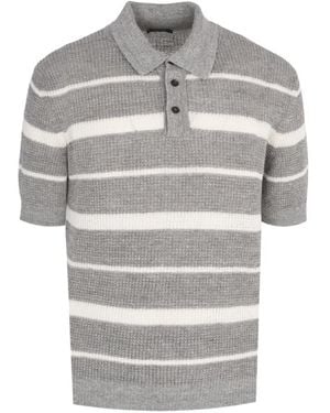 Peserico Stripe-Pattern Waffle-Knit Jumper - Grey