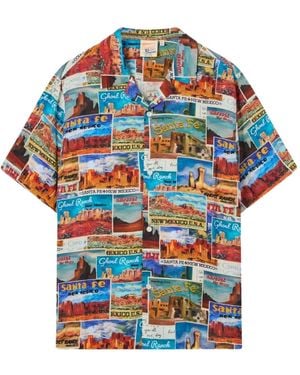 Champion Postcard-print shirt - Blau