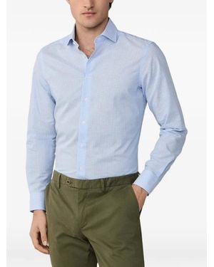 Hackett Bengal-Stripe Knightsbridge-Collar Shirt - Blue