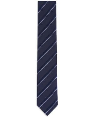 Canali Striped Silk Tie - Blue