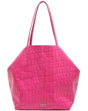 Bimba Y Lola Large Leather-Embossed Tote Bag - Pink