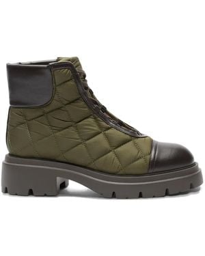 Stuart Weitzman Hudson Quilted Combat Boots - Brown