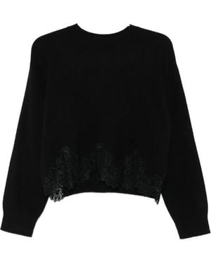 Twinset レースディテール セーター - ブラック
