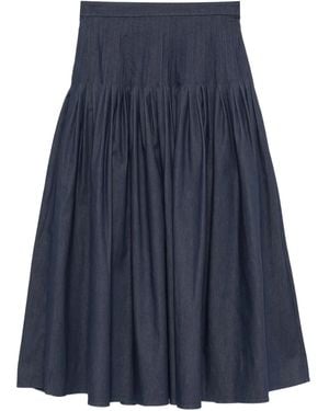 Carolina Herrera プリーツ デニムスカート - ブルー