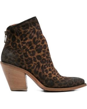 METISSE Animal Print Boots - Brown