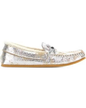 Gucci Bonnie Metallic Loafers - White