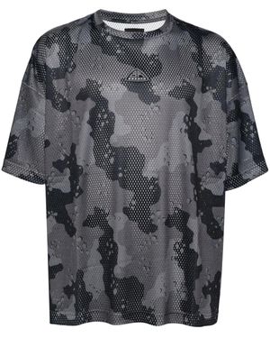 BREATH Camouflage-Print Mesh T-Shirt - Grey
