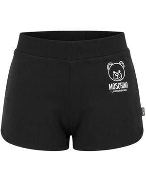 Moschino Teddy Bear Logo-Print Shorts - Black