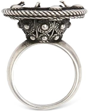 Ann Demeulemeester Ring Mit Gravur - Weiß