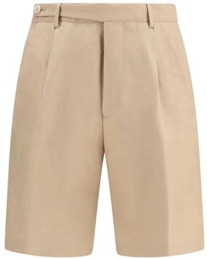 Brunello Cucinelli Pleated Bermuda Shorts - Natural